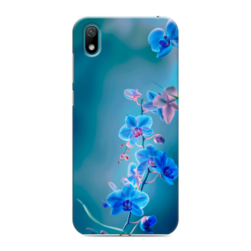 Силиконовый чехол на Huawei Y5 (2019) с принтом Голубые цветы Силиконовый чехол на Huawei Y5 (2019) с принтом Голубые цветы