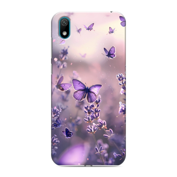Силиконовый чехол на Huawei Y5 (2019) с принтом бабочки и лаванда Силиконовый чехол на Huawei Y5 (2019) с принтом бабочки и лаванда