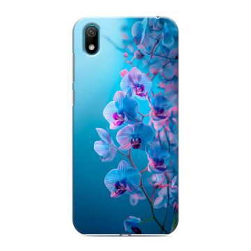 Силиконовый чехол на Huawei Y5 (2019) с принтом голубые орхидеи Силиконовый чехол на Huawei Y5 (2019) с принтом голубые орхидеи