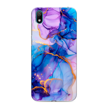 Силиконовый чехол на Huawei Y5 (2019) с принтом синий мрамор Силиконовый чехол на Huawei Y5 (2019) с принтом синий мрамор