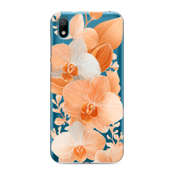 Силиконовый чехол на Huawei Y5 (2019) с принтом Бежевые цветы