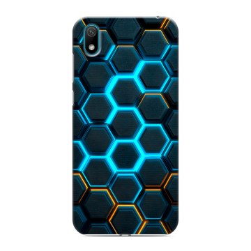 Силиконовый чехол на Huawei Y5 (2019) с принтом Неоновые соты