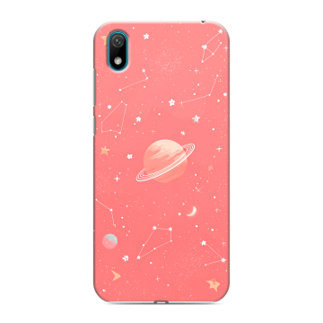 Силиконовый чехол на Huawei Y5 (2019) с принтом Розовый космос