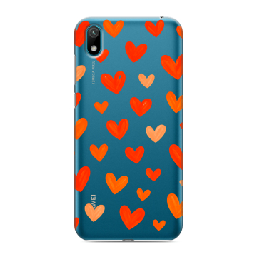 Силиконовый чехол на Huawei Y5 (2019) с принтом Сердечки