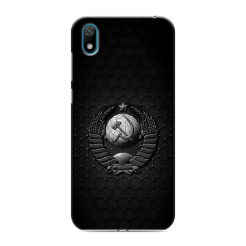 Силиконовый чехол на Huawei Y5 (2019) с принтом Герб Флаг СССР Силиконовый чехол на Huawei Y5 (2019) с принтом Герб Флаг СССР