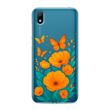 Силиконовый чехол на Huawei Y5 (2019) с принтом цветы бабочки