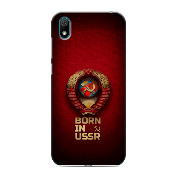 Силиконовый чехол на Huawei Y5 (2019) с принтом Флаг Герб СССР
