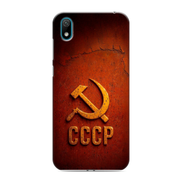 Силиконовый чехол на Huawei Y5 (2019) с принтом Флаг Герб СССР Силиконовый чехол на Huawei Y5 (2019) с принтом Флаг Герб СССР