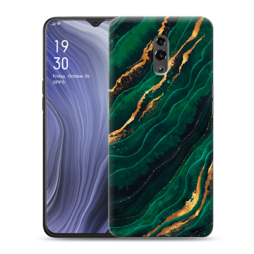 Пластиковый чехол на OPPO Reno Z с принтом Мрамор зеленое золото Пластиковый чехол на OPPO Reno Z с принтом Мрамор зеленое золото