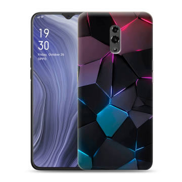 Пластиковый чехол на OPPO Reno Z с принтом Геометрия неона Пластиковый чехол на OPPO Reno Z с принтом Геометрия неона