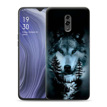 Пластиковый чехол на OPPO Reno Z с принтом Лесной волк Пластиковый чехол на OPPO Reno Z с принтом Лесной волк