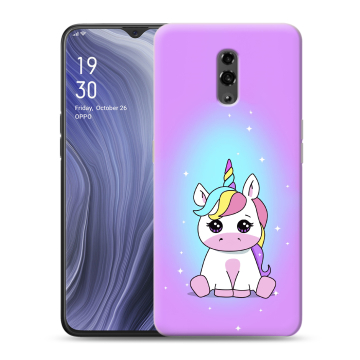 Пластиковый чехол на OPPO Reno Z с принтом Единорог Пластиковый чехол на OPPO Reno Z с принтом Единорог