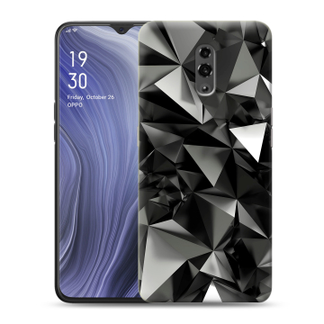 Пластиковый чехол на OPPO Reno Z с принтом Черные кристаллы Пластиковый чехол на OPPO Reno Z с принтом Черные кристаллы