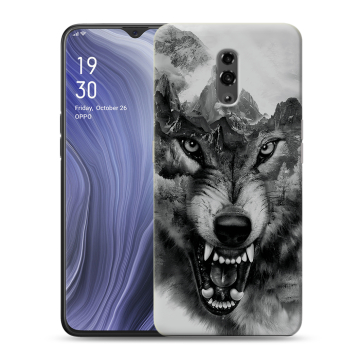 Пластиковый чехол на OPPO Reno Z с принтом Волк Пластиковый чехол на OPPO Reno Z с принтом Волк