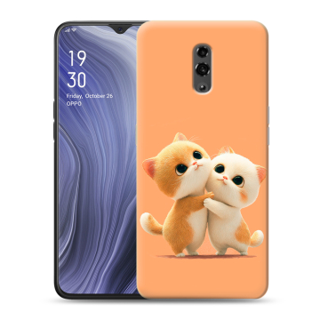 Пластиковый чехол на OPPO Reno Z с принтом Милые котики