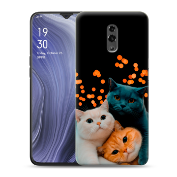 Пластиковый чехол на OPPO Reno Z с принтом Кошки Пластиковый чехол на OPPO Reno Z с принтом Кошки