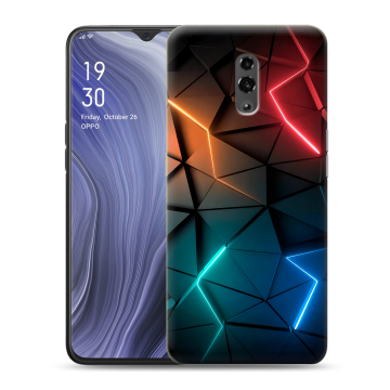 Пластиковый чехол на OPPO Reno Z с принтом Абстракция неон