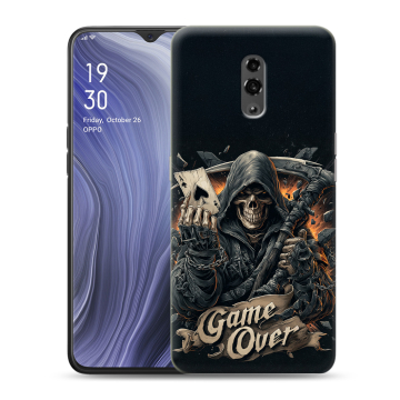 Пластиковый чехол на OPPO Reno Z с принтом Скелет карты