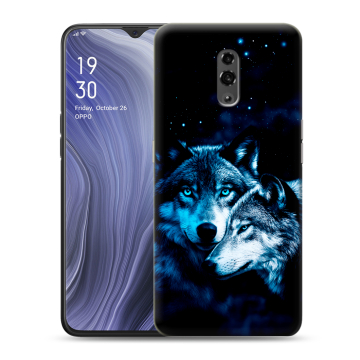 Пластиковый чехол на OPPO Reno Z с принтом Волки Пластиковый чехол на OPPO Reno Z с принтом Волки
