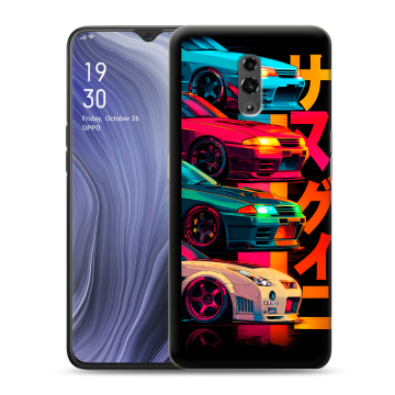 Пластиковый чехол на OPPO Reno Z с принтом Гоночные машины