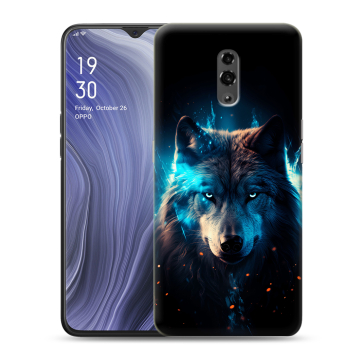 Пластиковый чехол на OPPO Reno Z с принтом Волк ночной