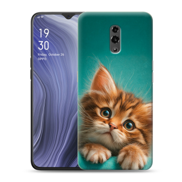 Пластиковый чехол на OPPO Reno Z с принтом котенок