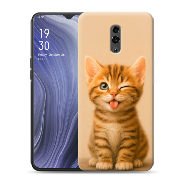 Пластиковый чехол на OPPO Reno Z с принтом котенок Пластиковый чехол на OPPO Reno Z с принтом котенок