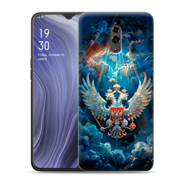 Пластиковый чехол на OPPO Reno Z с принтом Герб флаг России