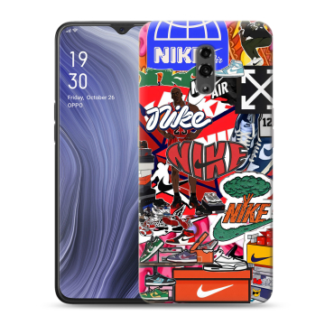 Пластиковый чехол на OPPO Reno Z с принтом Найк Nike яркий