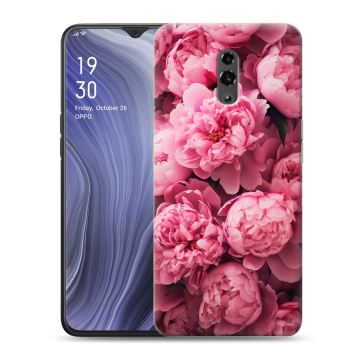 Пластиковый чехол на OPPO Reno Z с принтом цветы пионы