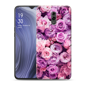 Пластиковый чехол на OPPO Reno Z с принтом лавандовые розы Пластиковый чехол на OPPO Reno Z с принтом лавандовые розы