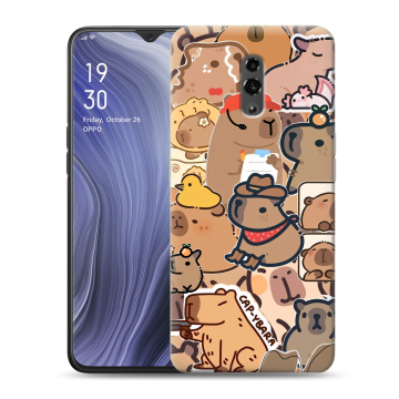 Пластиковый чехол на OPPO Reno Z с принтом капибара Пластиковый чехол на OPPO Reno Z с принтом капибара