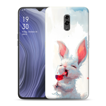 Пластиковый чехол на OPPO Reno Z с принтом кролик зайчик