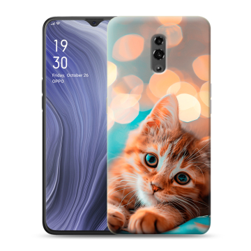 Пластиковый чехол на OPPO Reno Z с принтом котик