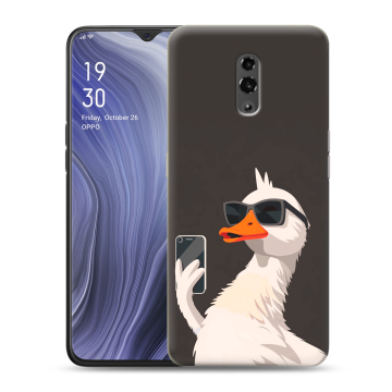 Пластиковый чехол на OPPO Reno Z с принтом утка в очках