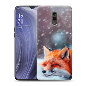 Пластиковый чехол на OPPO Reno Z с принтом лиса