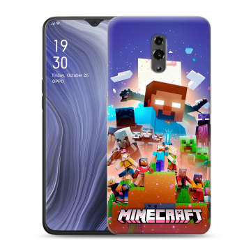 Пластиковый чехол на OPPO Reno Z с принтом Майнкрафт Minecraft