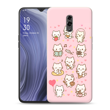 Пластиковый чехол на OPPO Reno Z с принтом Hello Kitty Хелоу Кити