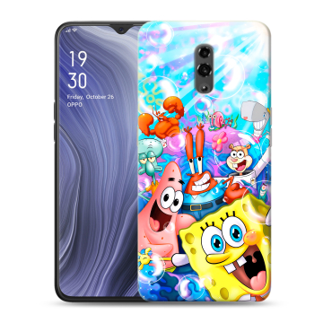 Пластиковый чехол на OPPO Reno Z с принтом спанчбоб спанч боб
