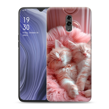 Пластиковый чехол на OPPO Reno Z с принтом котята котики