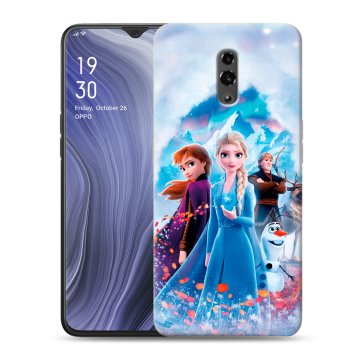 Пластиковый чехол на OPPO Reno Z с принтом Холодное сердце Frozen