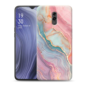 Пластиковый чехол на OPPO Reno Z с принтом розовый мрамор