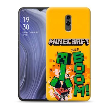 Пластиковый чехол на OPPO Reno Z с принтом Майнкрафт Minecraft