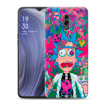Пластиковый чехол на OPPO Reno Z с принтом Рик и Морти Rick Morty