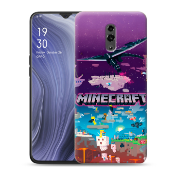 Пластиковый чехол на OPPO Reno Z с принтом Майнкрафт Minecraft