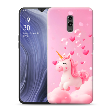 Пластиковый чехол на OPPO Reno Z с принтом Единорог
