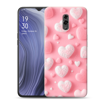 Пластиковый чехол на OPPO Reno Z с принтом Сердечки