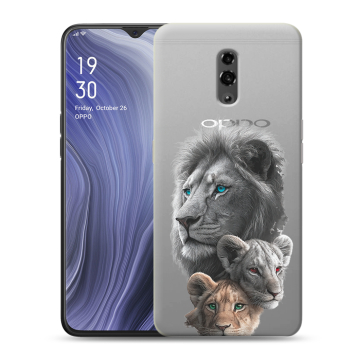 Пластиковый чехол на OPPO Reno Z с принтом Львы Пластиковый чехол на OPPO Reno Z с принтом Львы