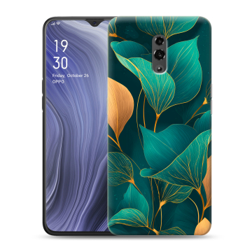 Пластиковый чехол на OPPO Reno Z с принтом Листья и золото Пластиковый чехол на OPPO Reno Z с принтом Листья и золото