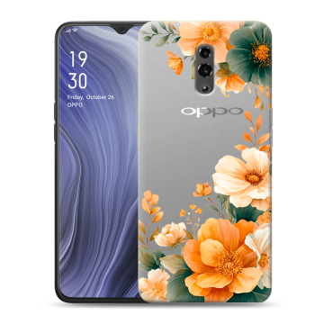 Пластиковый чехол на OPPO Reno Z с принтом Цветы принт Пластиковый чехол на OPPO Reno Z с принтом Цветы принт